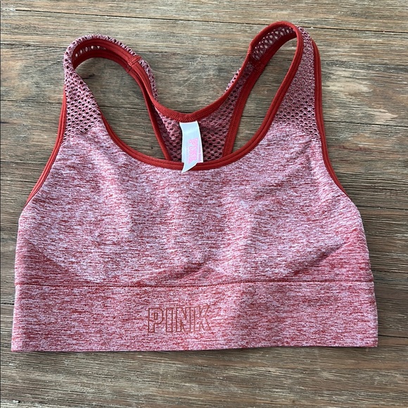 PINK Victoria's Secret Burnt Orange Racerback Sports Bra - Picture 1 of 4